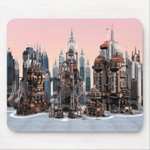 Futuristic Fantasy City Sci Fi Skyline Art Mouse Pad