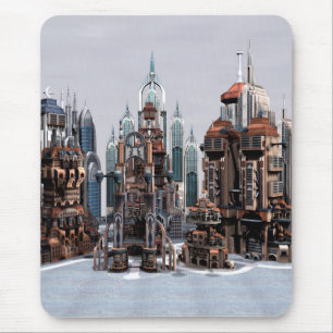 Futuristic Fantasy City Sci Fi Skyline Art Mouse Pad