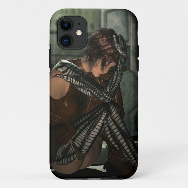Futuristic Fantasy Female Cyborg Sci-Fi Art Case (Back)