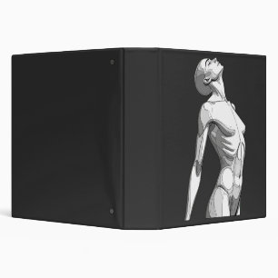 Futuristic Female Android Sketch - Sleek Cyberpunk Binder
