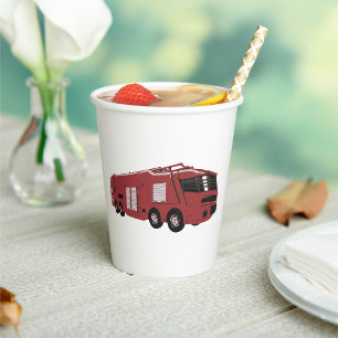 Futuristic Fire Truck Paper Cups