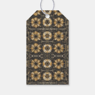 Futuristic floral pattern design gift tags