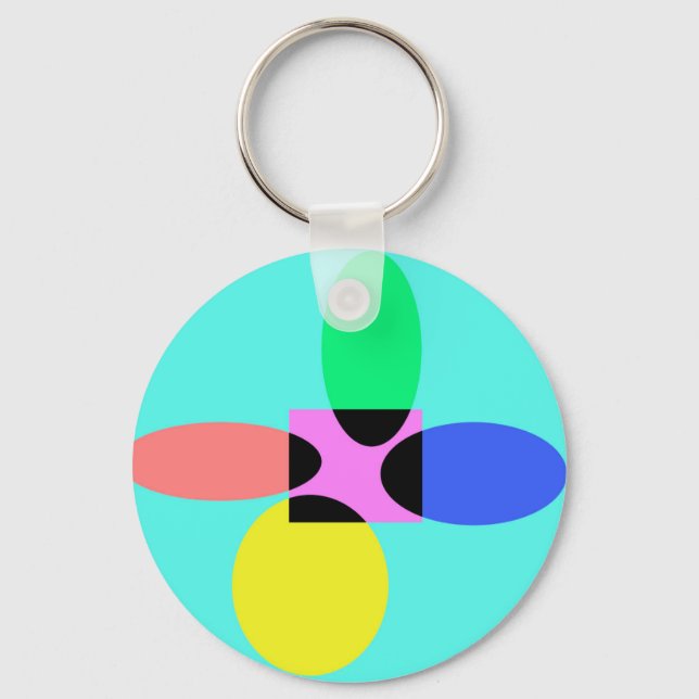 Futuristic flower keychain (Front)