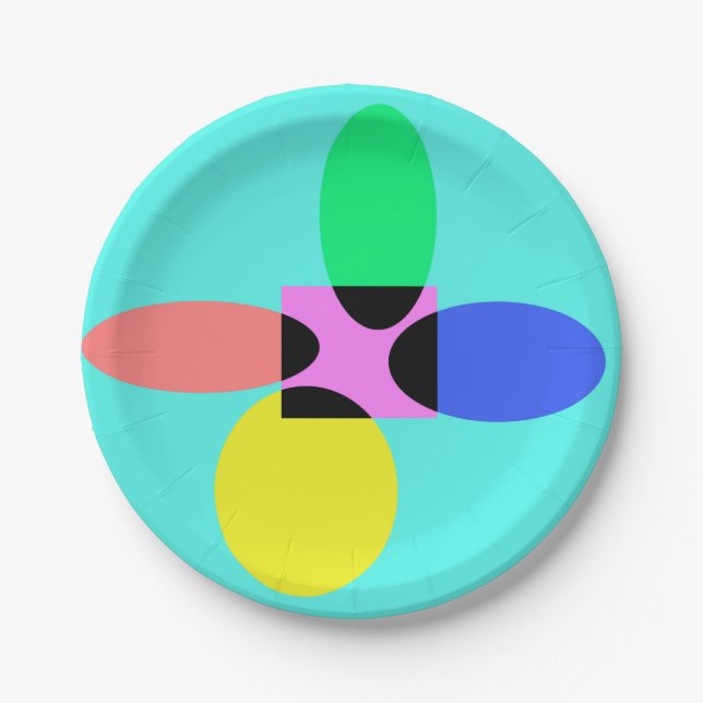 Futuristic flower paper plate (Front)