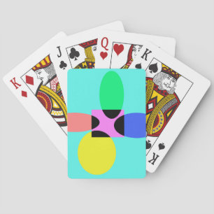 Futuristic flower playing cards