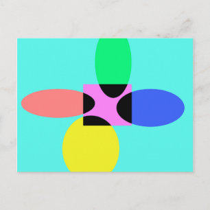 Futuristic flower postcard