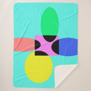 Futuristic flower sherpa blanket