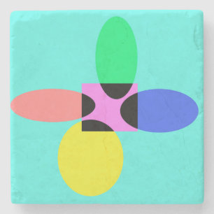 Futuristic flower stone coaster