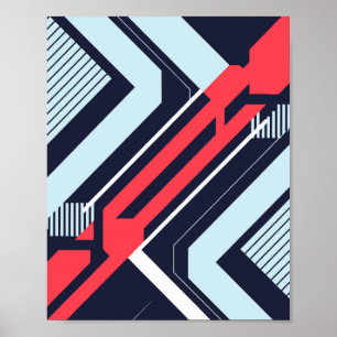 Futuristic Geometric Abstract Design Poster