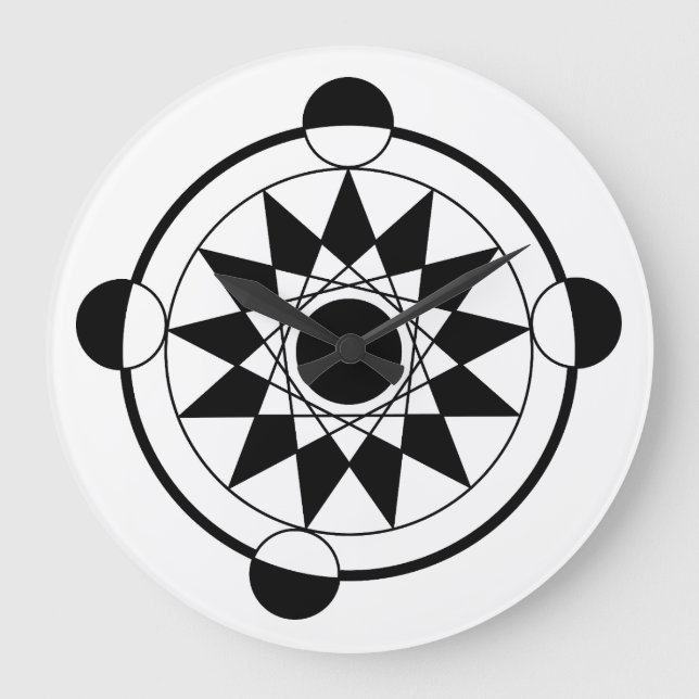 Futuristic Geometric Crop Circle Mandala Large Clock (Front)