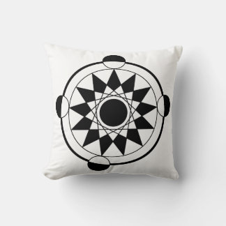 Futuristic Geometric Crop Circle Mandala Throw Pillow