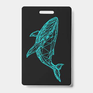Futuristic Geometric Whale Badge