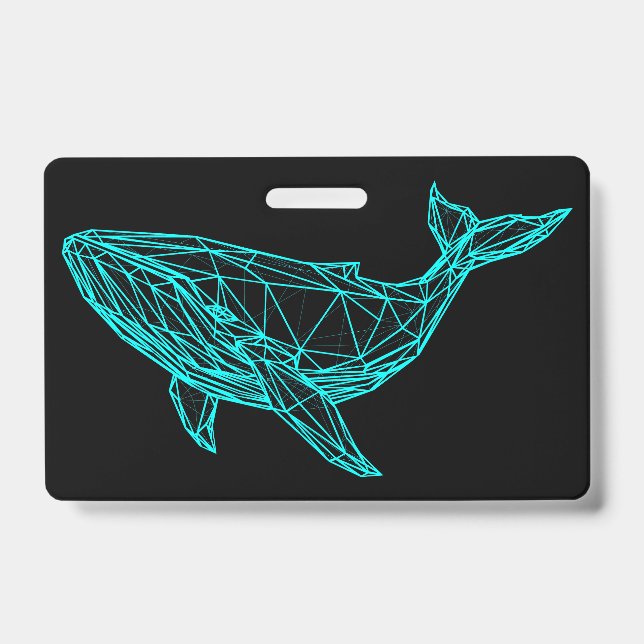 Futuristic Geometric Whale Badge (Front)
