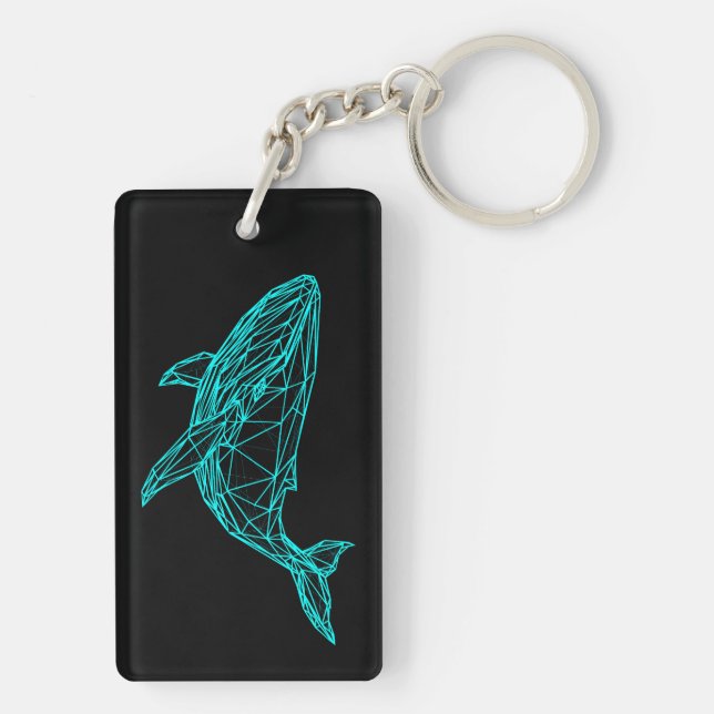 Futuristic Geometric Whale Keychain (Dos)