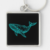 Futuristic Geometric Whale Keychain
