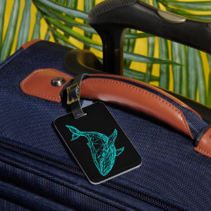 Futuristic Geometric Whale Luggage Tag