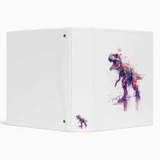 Futuristic Glitch T-Rex Dinosaur Binder