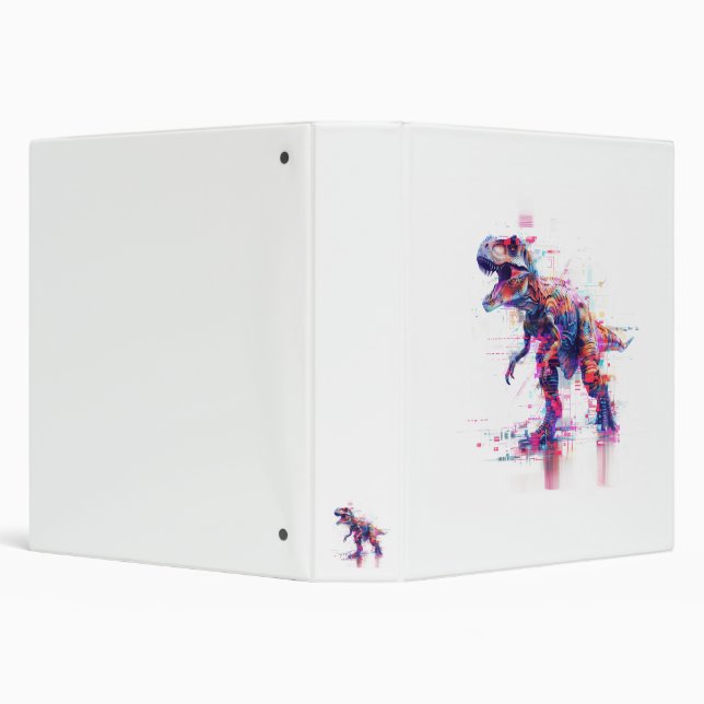 Futuristic Glitch T-Rex Dinosaur Binder (Background)