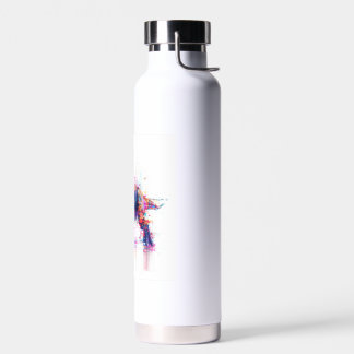 Futuristic Glitch T-Rex Dinosaur Water Bottle