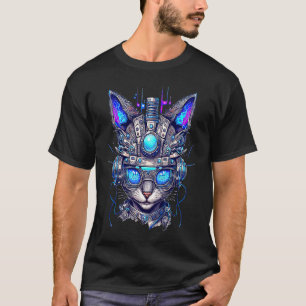 Futuristic Graphic Cat Robot  1 T-Shirt