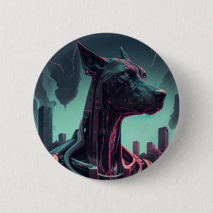 Futuristic Great Dane The Robotic Companion 2 Inch Round Button