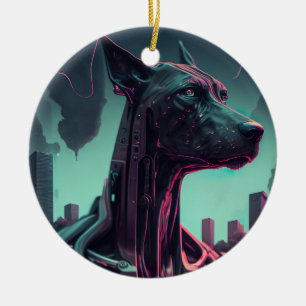 Futuristic Great Dane The Robotic Companion Throw  Ceramic Ornament