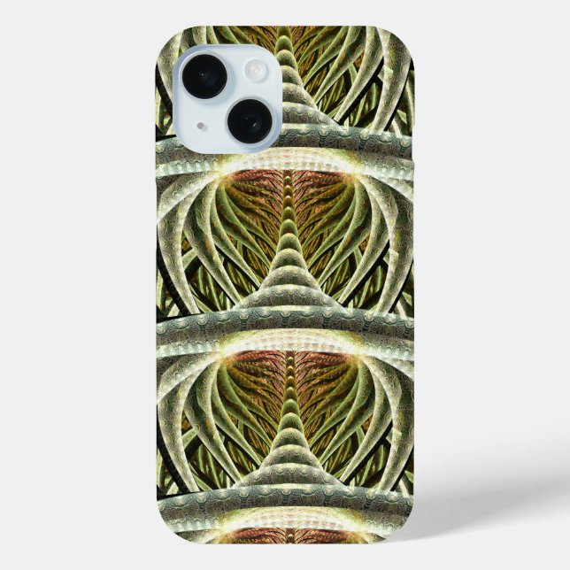 Futuristic Green, White and Orange Abstract Case-Mate iPhone Case (Back)