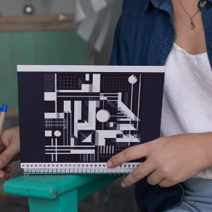 Futuristic Grid Pattern Notebook