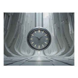 Futuristic Hangar Chronometer Poster
