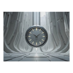 Futuristic Hangar Chronometer Poster