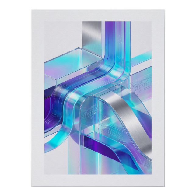 Futuristic Holographic Abstract Wall Art (Front)