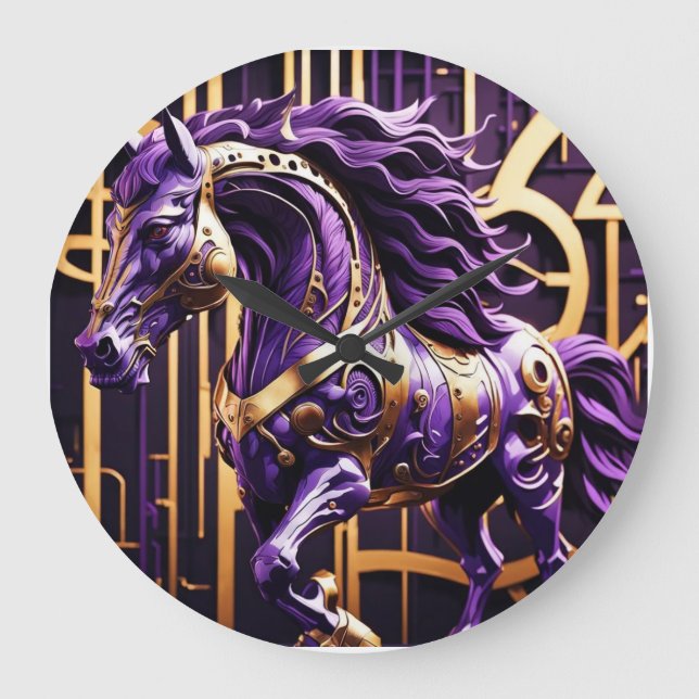 ‘futuristic horse’ large clock (Front)