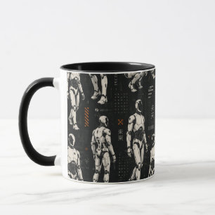 Futuristic Humanoid Robot   AI Android Sci-Fi Art Mug