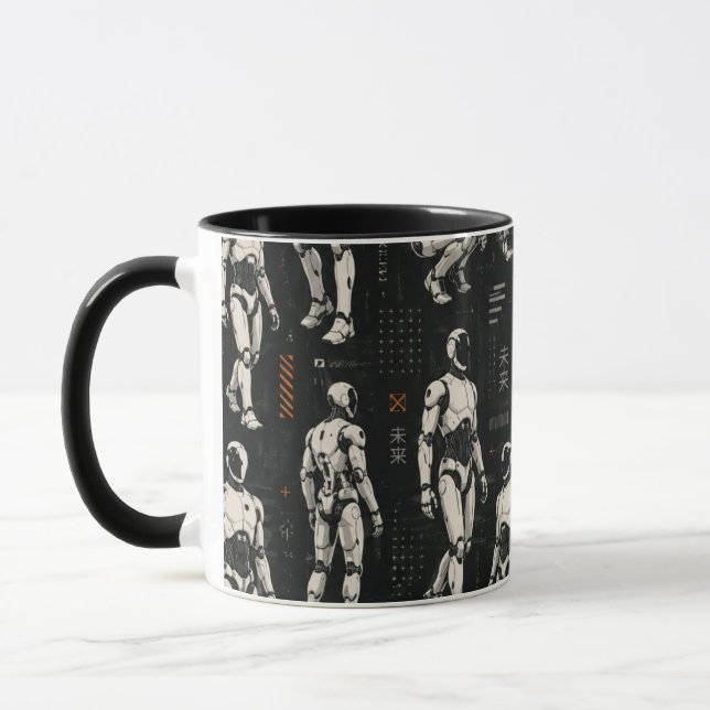 Futuristic Humanoid Robot | AI Android Sci-Fi Art Mug (Left)