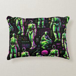 Futuristic Humanoid Robot Art AI Android Sci-Fi Accent Pillow