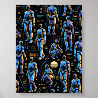 Futuristic Humanoid Robot Art | AI Android Sci-Fi Poster
