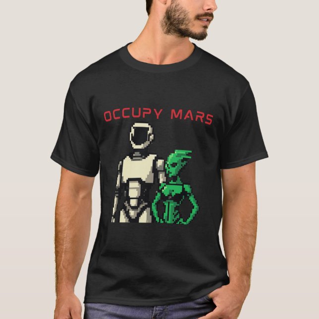 Futuristic Humanoid Robot on an Alien Planet T-Shirt (Front)