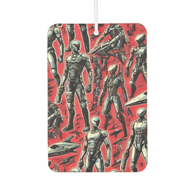 Futuristic Humanoid Robot Pattern | AI Robotics Sc Air Freshener (Front)