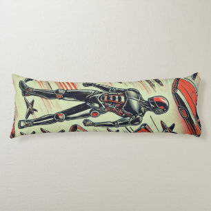 Futuristic Humanoid Robot Pattern AI Robotics Sc Body Pillow