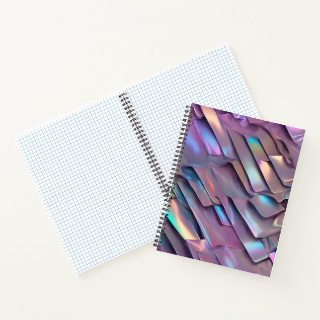 Futuristic iridescent/abstract holographic  notebook (Inside)