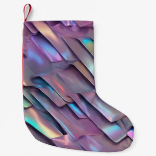 Futuristic iridescent/abstract holographic  small christmas stocking