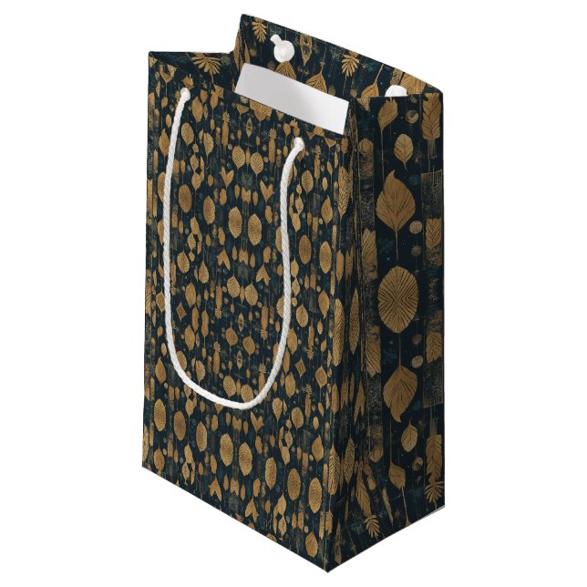Futuristic leafy pattern small gift bag (Front Angled)