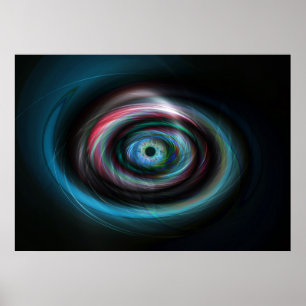 Futuristic light trails eye poster