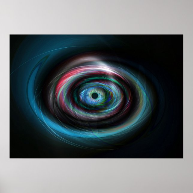 Futuristic light trails eye poster (Front)