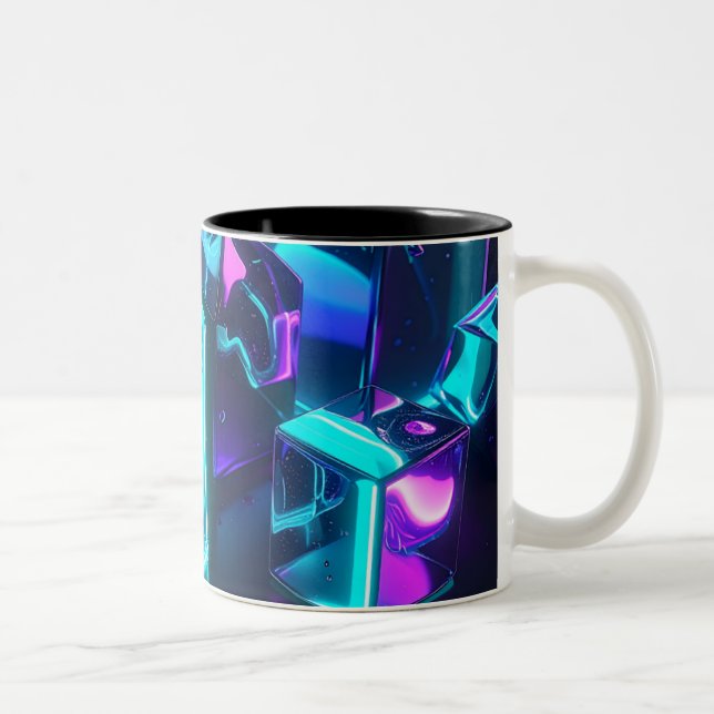Futuristic Liquid Glow Geometric Mug (Right)