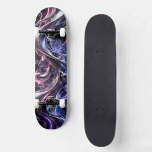 Futuristic Liquid Mosaic Skateboard - 3D Abstract