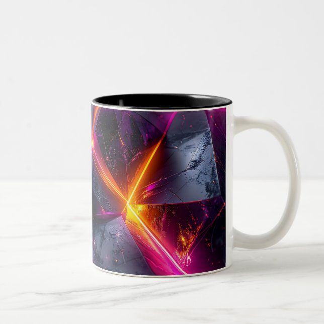 Futuristic Luminous Crystal Geometry Mug (Droit)