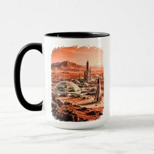 Futuristic Mars City and Spaceport Mug