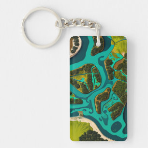 Futuristic Marshlands Keychain