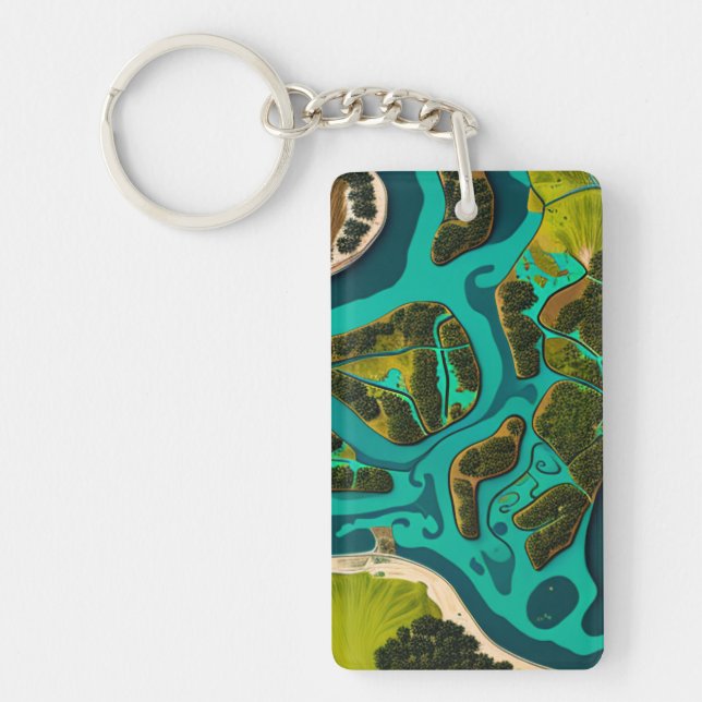 Futuristic Marshlands Keychain (Front)